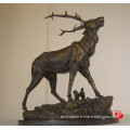 Brass cast deer statue